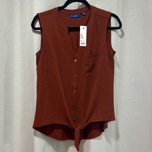 Apt. 9 Women's Button-Down Rust Blouse